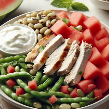 Salade de Poulet aux Flageolets et Pastèque