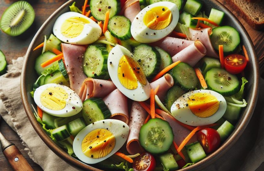 Salade Énergisante au Kiwi et Œufs Durs