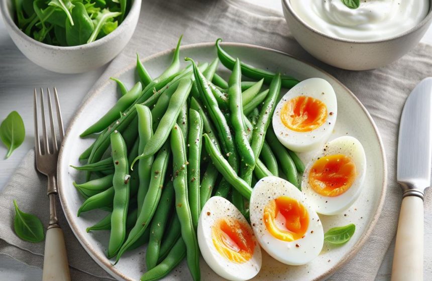 Délice de Salade aux Haricots Verts et Œufs Coque