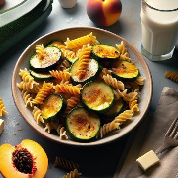 Pâtes aux Courgettes Épicées et Nectarine