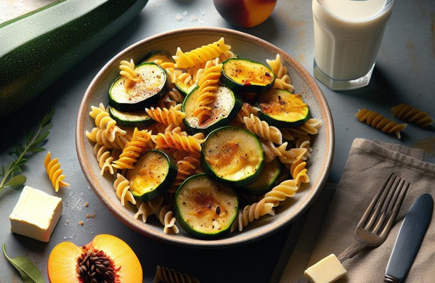 Pâtes aux Courgettes Épicées et Nectarine