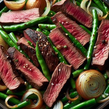 Sauté de Bœuf aux Haricots Verts et Oignons