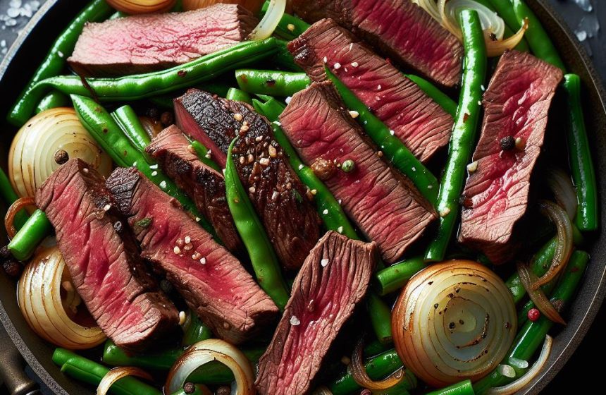 Sauté de Bœuf aux Haricots Verts et Oignons