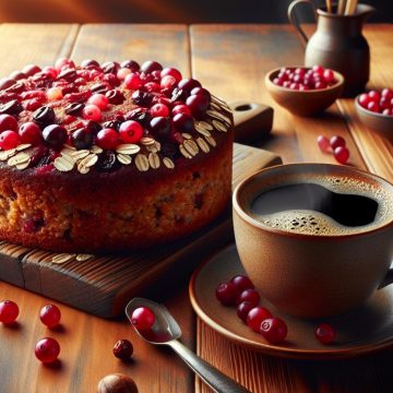Gâteau Avoine-Cranberries et Café Énergisant