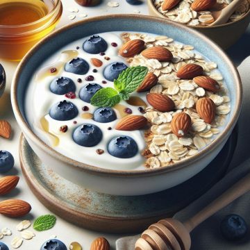 Délice de Yaourt Grec aux Myrtilles et Amandes