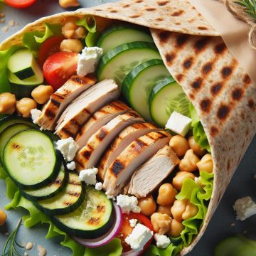 Wrap Poulet Grillé et Légumes Méditerranéens