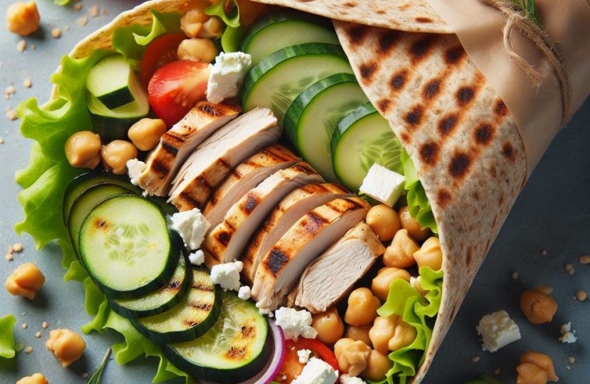 Wrap Poulet Grillé et Légumes Méditerranéens