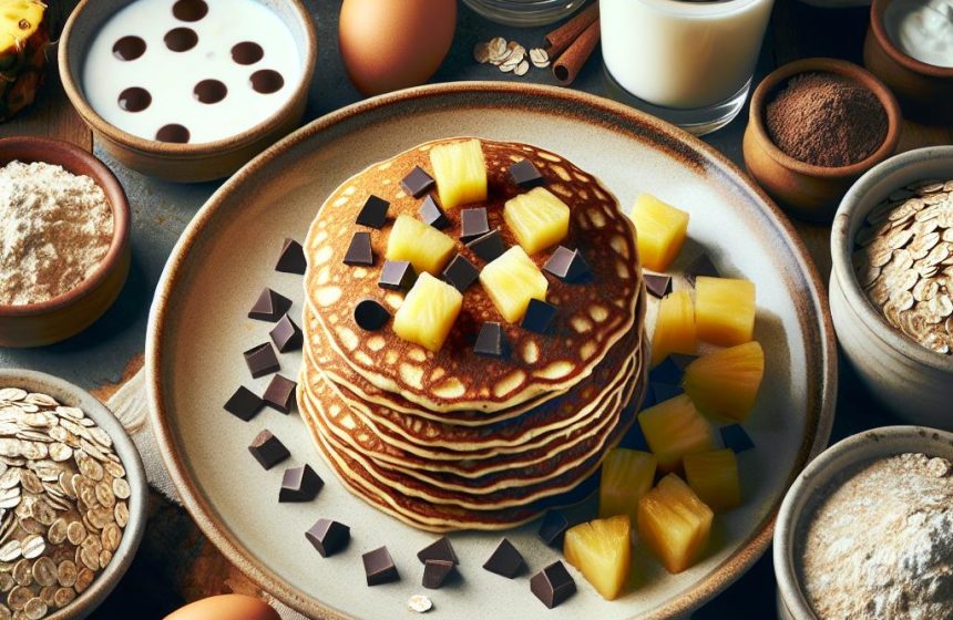 Pancakes Protéinés à l’Ananas et Chocolat