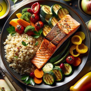 Pavé de Saumon aux Légumes et Riz Complet