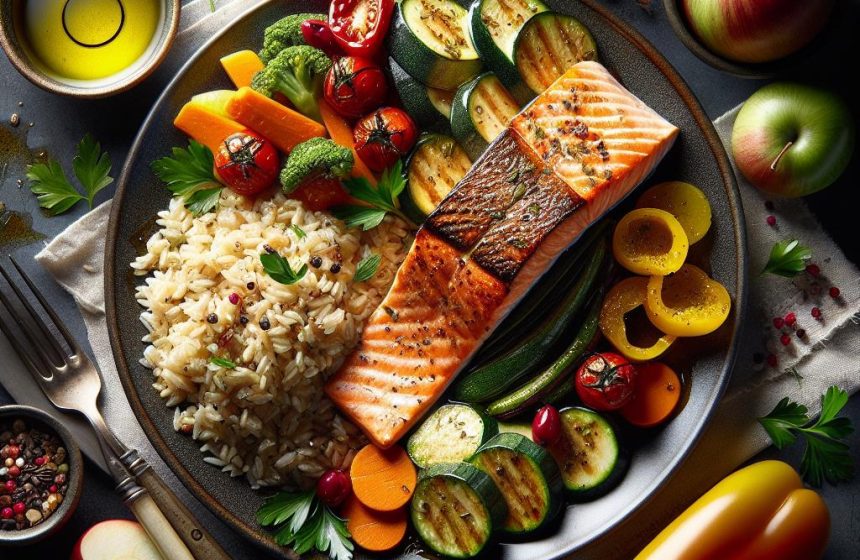 Pavé de Saumon aux Légumes et Riz Complet