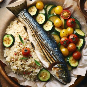 Délice de Riz Thaï au Poisson d’Alaska et Courgettes Colorées