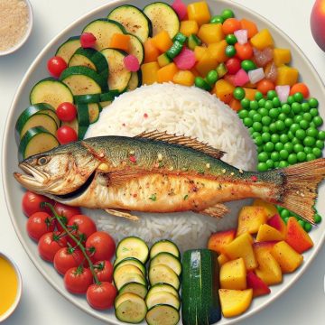 Riz Thaï Salé au Poisson d’Alaska et Légumes Colorés