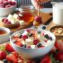 Délice Matinal au Fromage Blanc et Coulis de Fruits Rouges