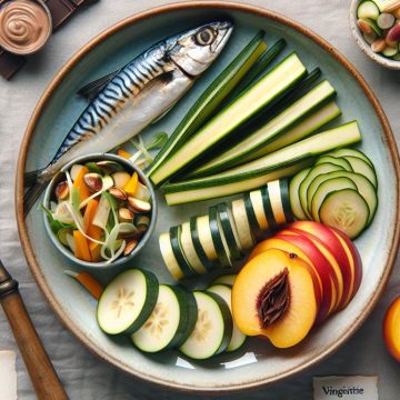Délice de Courgettes et Maquereau avec Douceur de Nectarine