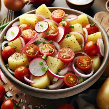 Salade Croquante de Pommes de Terre et Tomates Cerises