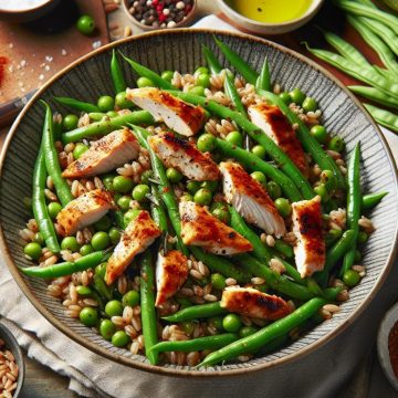 Salade de Blé, Haricots Verts et Poulet au Paprika
