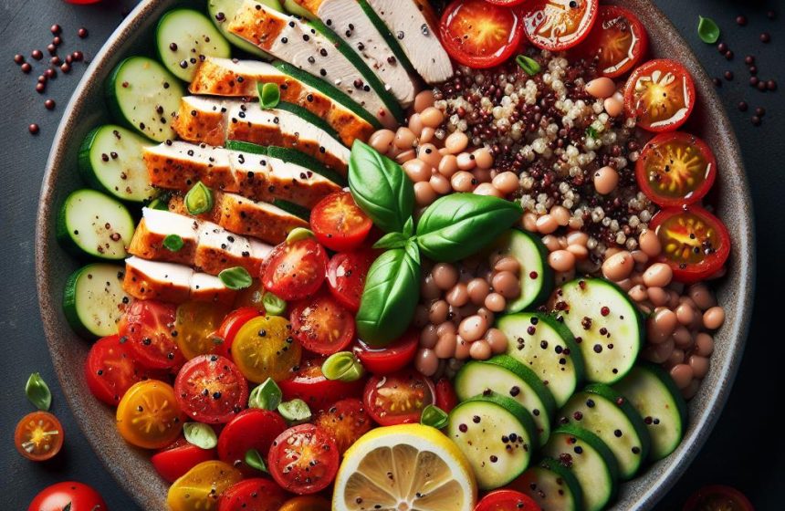 Salade de Poulet et Quinoa aux Lentilles Corail