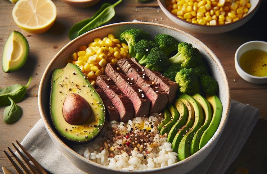 Bol Énergisant au Riz et Steak