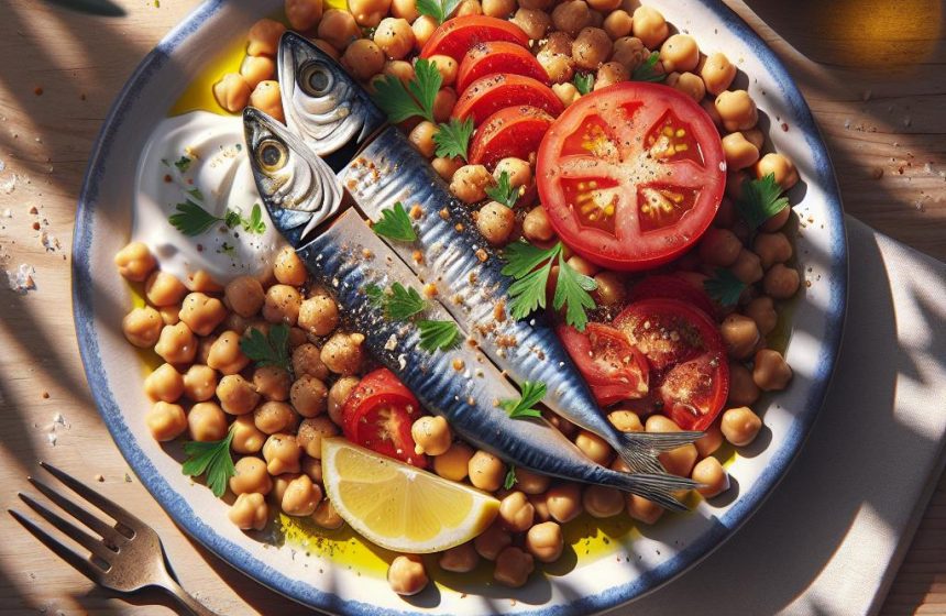 Salade Méditerranéenne aux Sardines et Pois Chiches