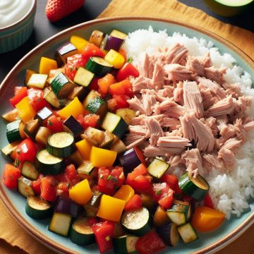 Thon au Naturel avec Riz et Ratatouille Maison