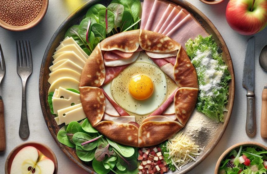 Galette Complète et Salade Croquante avec Pomme Fraîche