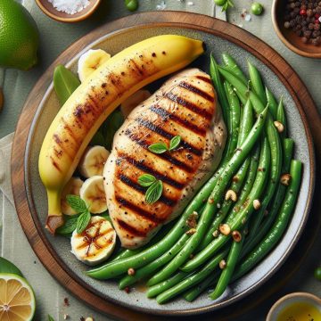 Délice de Poulet Grillé aux Haricots Verts et Banane