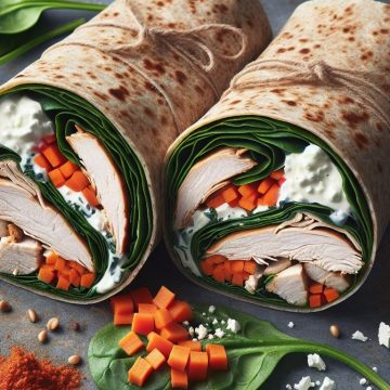 Wrap de Poulet Rôti et Épinards au Fromage de Chèvre