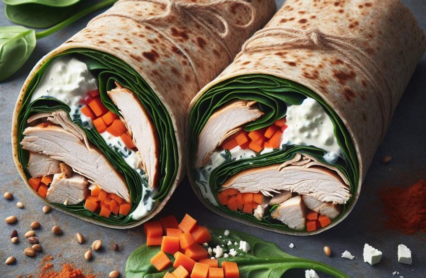 Wrap de Poulet Rôti et Épinards au Fromage de Chèvre