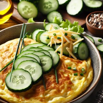 Omelette Gourmande et Salade Fraîche de Concombre