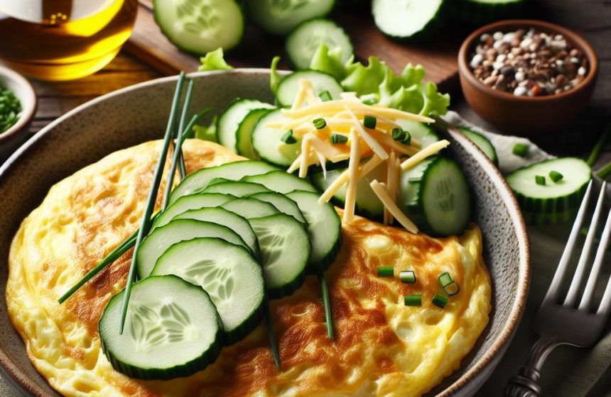 Omelette Gourmande et Salade Fraîche de Concombre