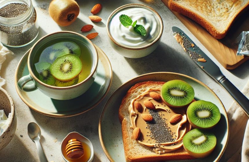 Énergie Matinale aux Kiwis et Thé Vert