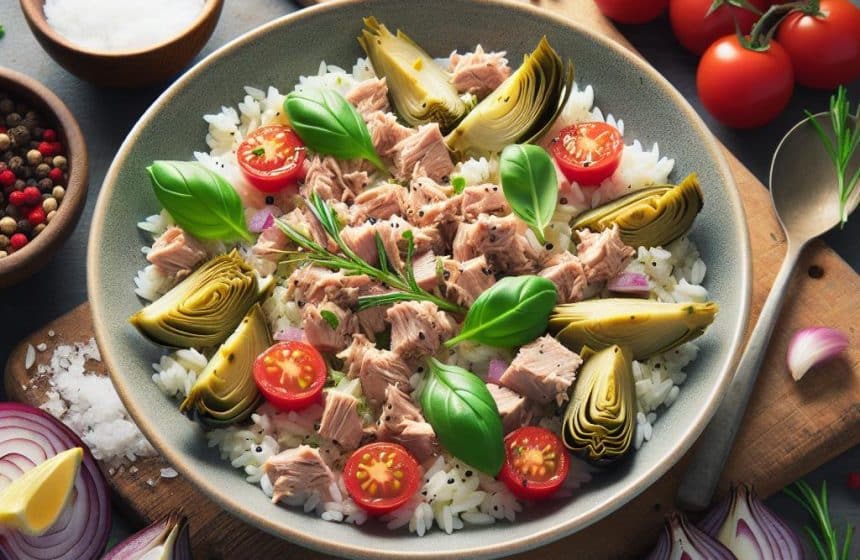 Salade de Riz au Thon et Artichauts