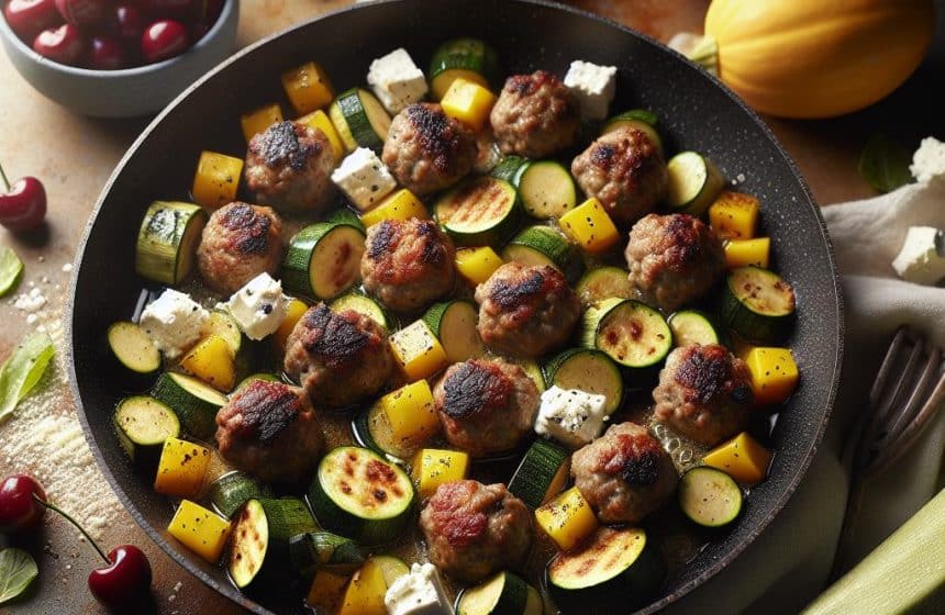 Boulettes de Viande aux Courgettes et Courge Jaune
