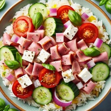 Salade de Riz Gourmande au Jambon et Feta