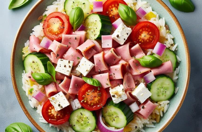 Salade de Riz Gourmande au Jambon et Feta