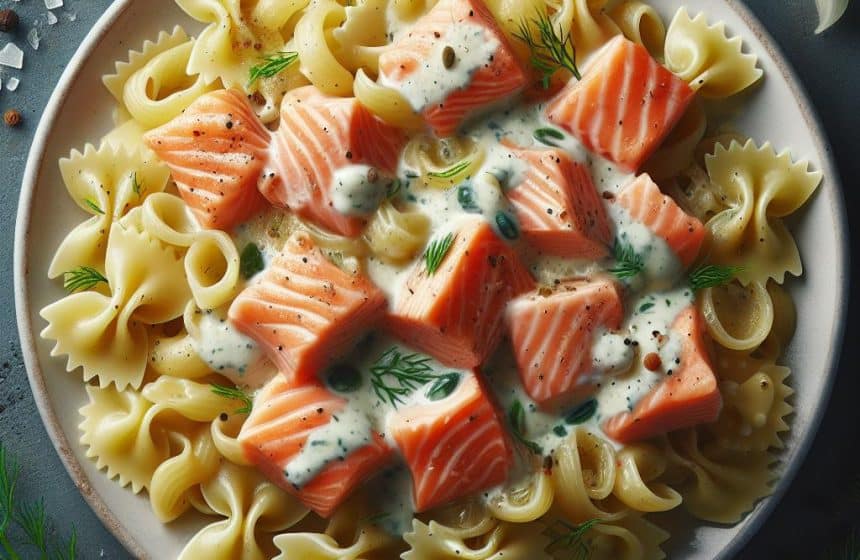 Pâtes Farfalle au Saumon et Sauce Crémeuse