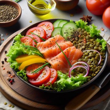 Salade Gourmande aux Lentilles et Saumon Fumé