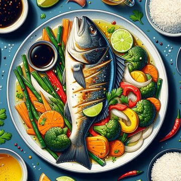 Loup de Mer à la Sauce Soja et Légumes Façon Thaï avec Riz Vapeur