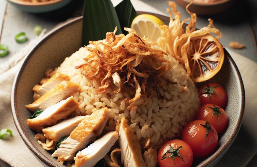 Nasi Goreng : Riz Indonésien au Poulet avec Oignons Frits et Citron