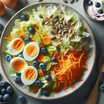 Salade de Chou-Carottes aux Œufs Durs et Yaourt Myrtille