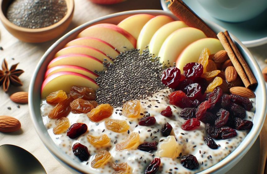 Pudding Pomme Raisin Cranberry aux Graines