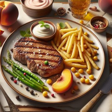 Escalope de Veau aux Flageolets et Dessert Fruité