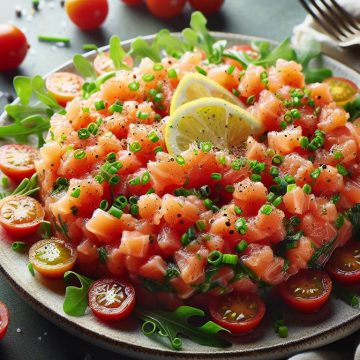 Tartare de Saumon aux Tomates Fraîches