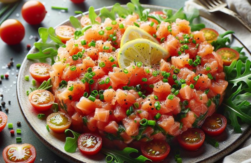 Tartare de Saumon aux Tomates Fraîches