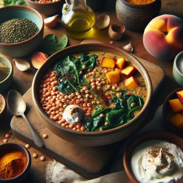 Dahl de Lentilles aux Épinards et Tofu Fumé