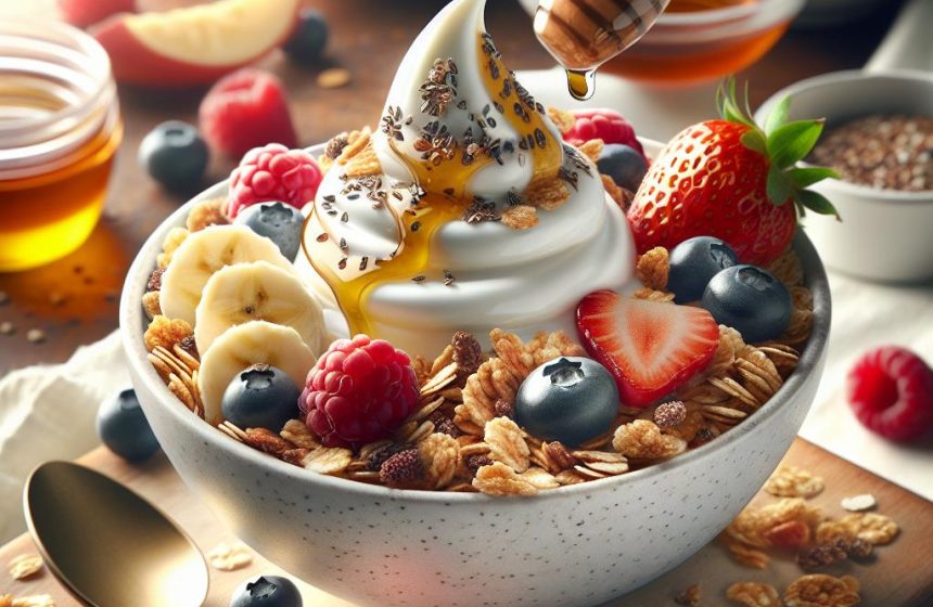 Délice Matinal au Yaourt Grec et Muesli Croustillant
