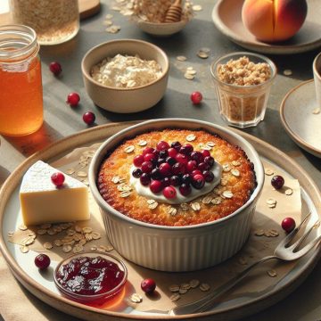 Baked Oats aux Cranberries et Fromage Blanc Gourmand