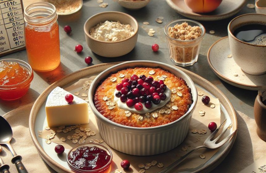 Baked Oats aux Cranberries et Fromage Blanc Gourmand