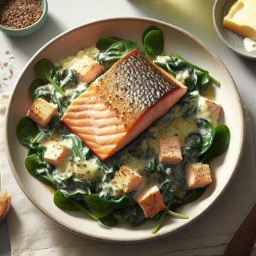 Pavé de Saumon aux Épinards Crémeux et Comté Fondant