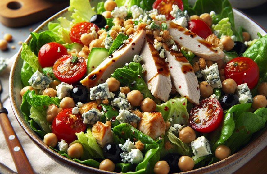 Salade Gourmande de Mâche, Poulet et Pois Chiches